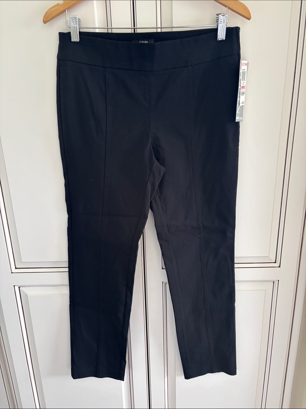 Alfani Urban Flight Skinny Pants Black Side Zip Stretch $69 Womens Petite 10